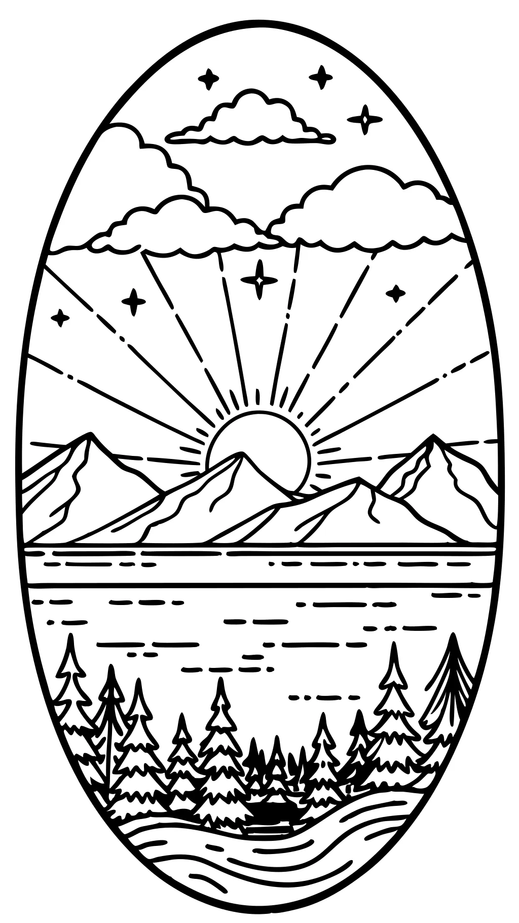 sunrise coloring page